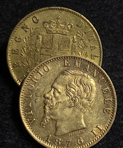 20 LIRE OR VICTOR EMMANUEL II 1878 R ROME