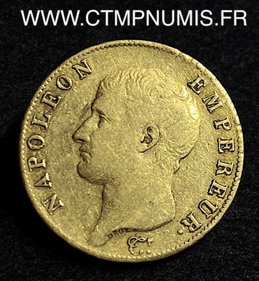 40 FRANCS OR NAPOLEON I° AN 14 A PARIS