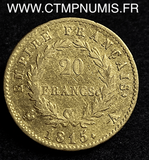 20 FRANCS OR NAPOLEON I° 1815 A PARIS