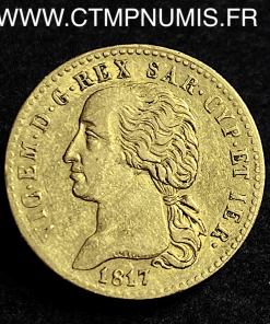 ITALIE 20 LIRE OR VICTOR EMMANUEL I° 1817 TURIN