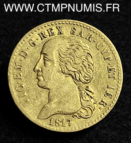 ITALIE 20 LIRE OR VICTOR EMMANUEL I° 1817 TURIN