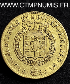 ITALIE 20 LIRE OR VICTOR EMMANUEL I° 1817 TURIN