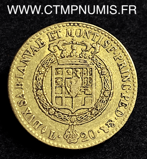 ITALIE 20 LIRE OR VICTOR EMMANUEL I° 1817 TURIN