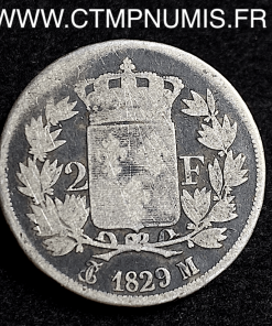 2 FRANCS ARGENT CHARLES X 1829 M TOULOUSE