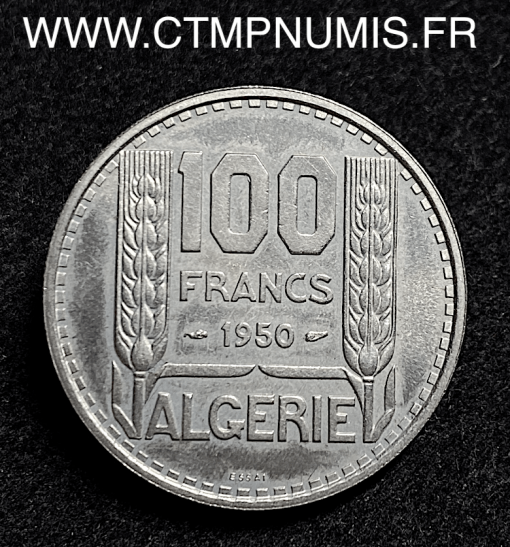 ALGERIE ESSAI 100 FRANCS CUPRO-NICKEL 195O SUP