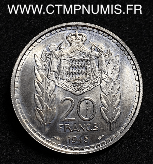 MONACO ESSAI 20 FRANCS LOUIS II 1945