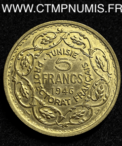 TUNISIE ESSAI 5 FRANCS BRONZE-ALU. 1946