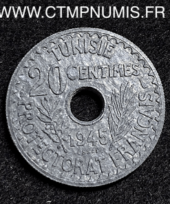 TUNISIE ESSAI 20 CENTIMES ZINC 1945