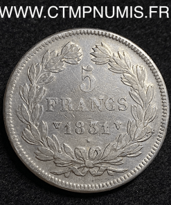 5 FRANCS ARGENT LOUIS PHILIPPE I° 1831 W LILLE