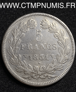 5 FRANCS ARGENT LOUIS PHILIPPE I° 1831 W LILLE 