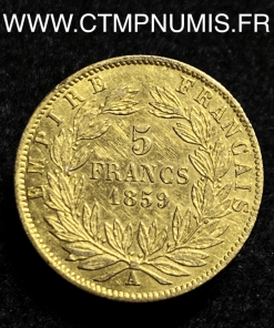 5 FRANCS OR NAPOLEON III TETE NUE 1859 PARIS