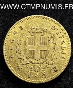 ITALIE 5 LIRE OR VICTOR EMMANUEL II 1863 TURIN