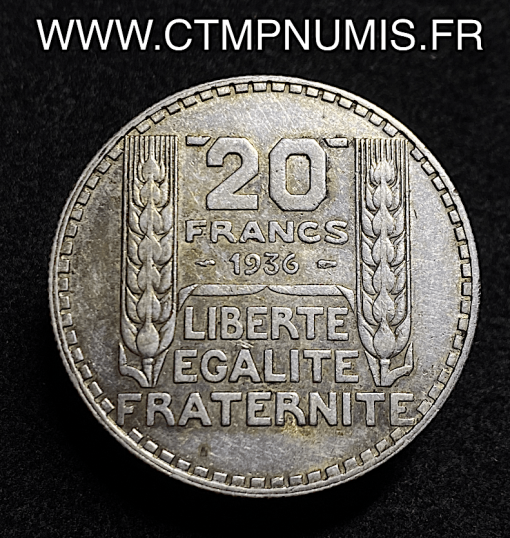 20 FRANCS ARGENT TURIN 1936 RARE
