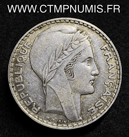 20 FRANCS ARGENT TURIN 1936 RARE