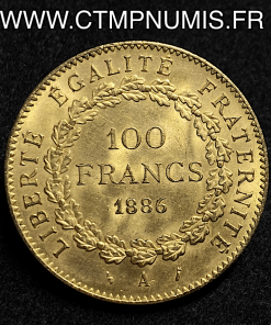 100 FRANCS OR GENIE III° REPUBLIQUE 1886 PARIS