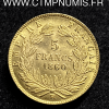 5 FRANCS OR NAPOLEON III 1860 BB STRASBOURG