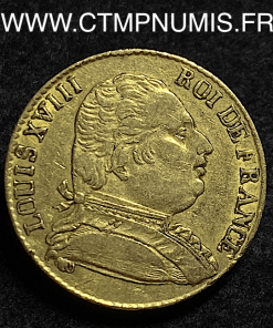 20 FRANCS OR LOUIS XVIII 1815 R LONDRES