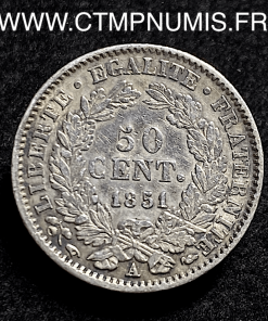 50 CENTIMES ARGENT CERES 1851 A PARIS 