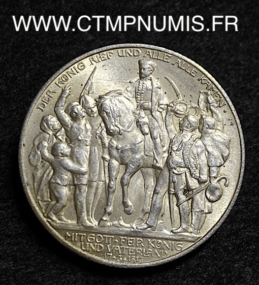 ALLEMAGNE PRUSSE 2 MARK ARGENT 1913 SUP