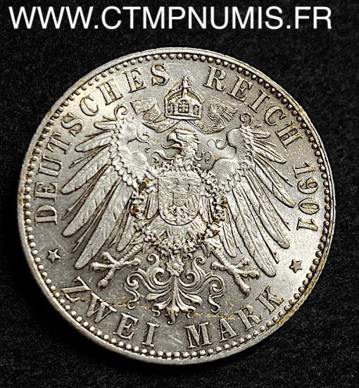 ALLEMAGNE PRUSSE 2 MARK ARGENT 1901