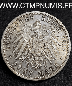 ALLEMAGNE PRUSSE 5 MARK ARGENT 1901