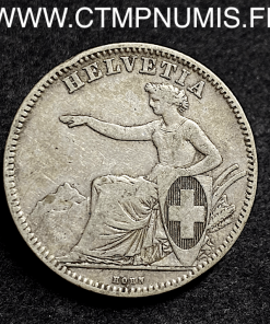 SUISSE 2 FRANCS ARGENT HELVETIA 1862 B BERNE