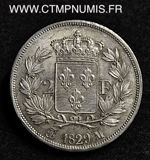 2 FRANCS ARGENT CHARLES X 1829 M TOULOUSE