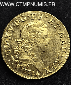 LOUIS XV LOUIS D'OR MIRLITON 1724 M TOULOUSE