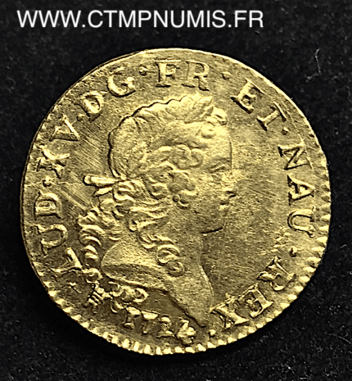 LOUIS XV LOUIS D'OR MIRLITON 1724 M TOULOUSE