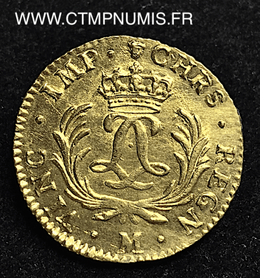 LOUIS XV LOUIS D'OR MIRLITON 1724 M TOULOUSE