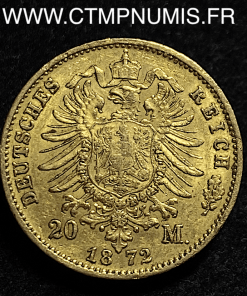 ALLEMAGNE SAXE 20 MARK OR JEAN V 1872 E