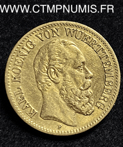 ALLEMAGNE WURTTEMBERG 10 MARK OR 1876 F