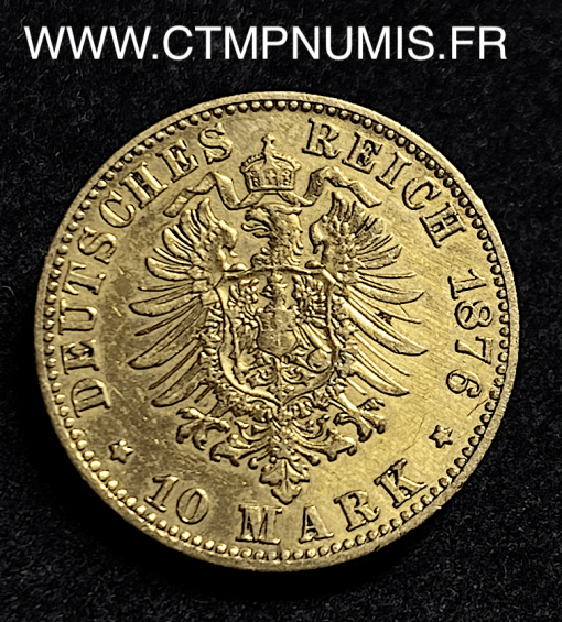 ALLEMAGNE WURTTEMBERG 10 MARK OR 1876 F