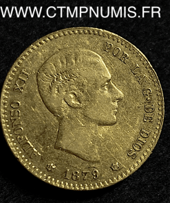 ESPAGNE ALPHONSE XII 10 PESETAS OR 1879