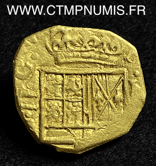 ESPAGNE 2 ESCUDOS OR PHILIPPE II  GRENADE