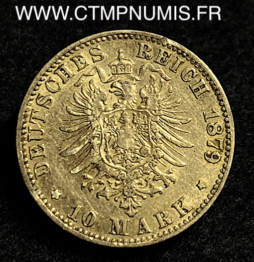 ALLEMAGNE BADEN 10 MARK OR FREDERICK 1879 G