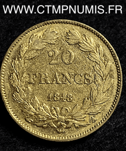 20 FRANCS OR LOUIS PHILIPPE I° 1848 A PARIS