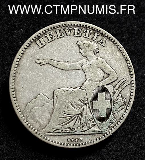 SUISSE 2 FRANCS ARGENT HELVETIA 1860