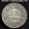 SUISSE 2 FRANCS ARGENT HELVETIA 1860