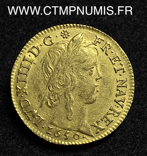 LOUIS XIV LOUIS D'OR MECHE LONGUE 1650 PARIS