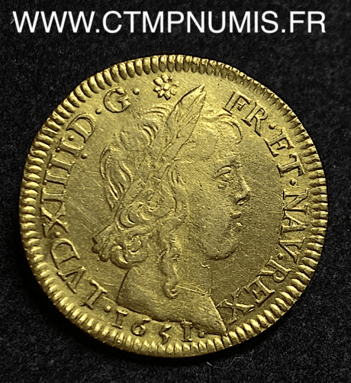 LOUIS XIV LOUIS D'OR MECHE LONGUE 1651 PARIS