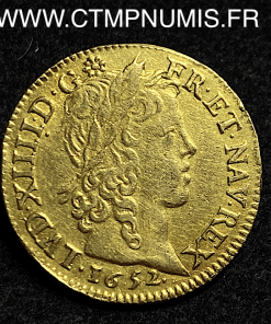 LOUIS XIV LOUIS D'OR MECHE LONGUE 1652 PARIS