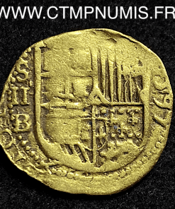 ESPAGNE PHILIPPE II 2 ESCUDOS 1597 S. B SEVILLE