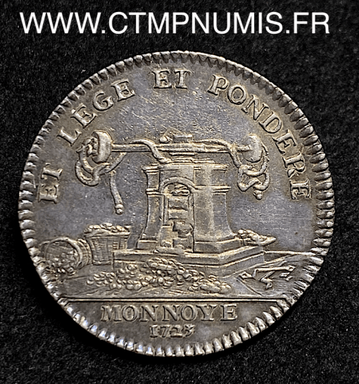 JETON ARGENT LOUIS XV LA MONNAIE 1723 SUP