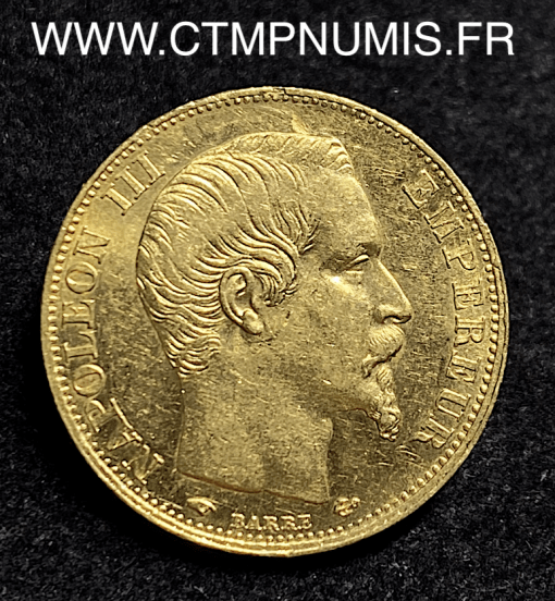 20 FRANCS OR NAPOLEON III TETE NUE 1857 A PARIS