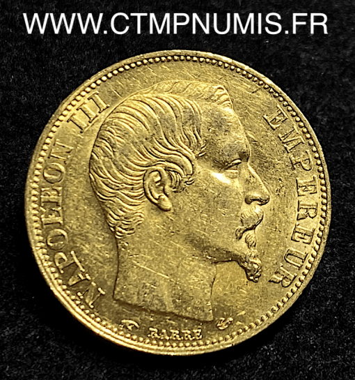 20 FRANCS OR NAPOLEON III TETE NUE 1858 PARIS