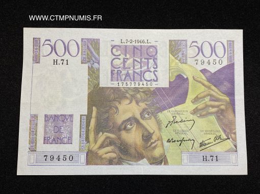 BILLET 500 FRANCS CHATEAUBRIAND DU 7.02.1946