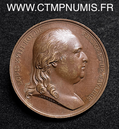 MEDAILLE LOUIS XVIII RETOUR D'EXIL 24 AVRIL 1814