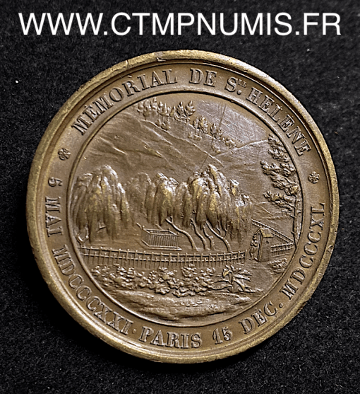 MEDAILLE NAPOLEON I° MEMORIAL DE SAINTE HELENE 15 DECEMBRE 1840