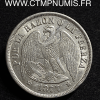 CHILI 1 PESO ARGENT 1877 SANTIAGO